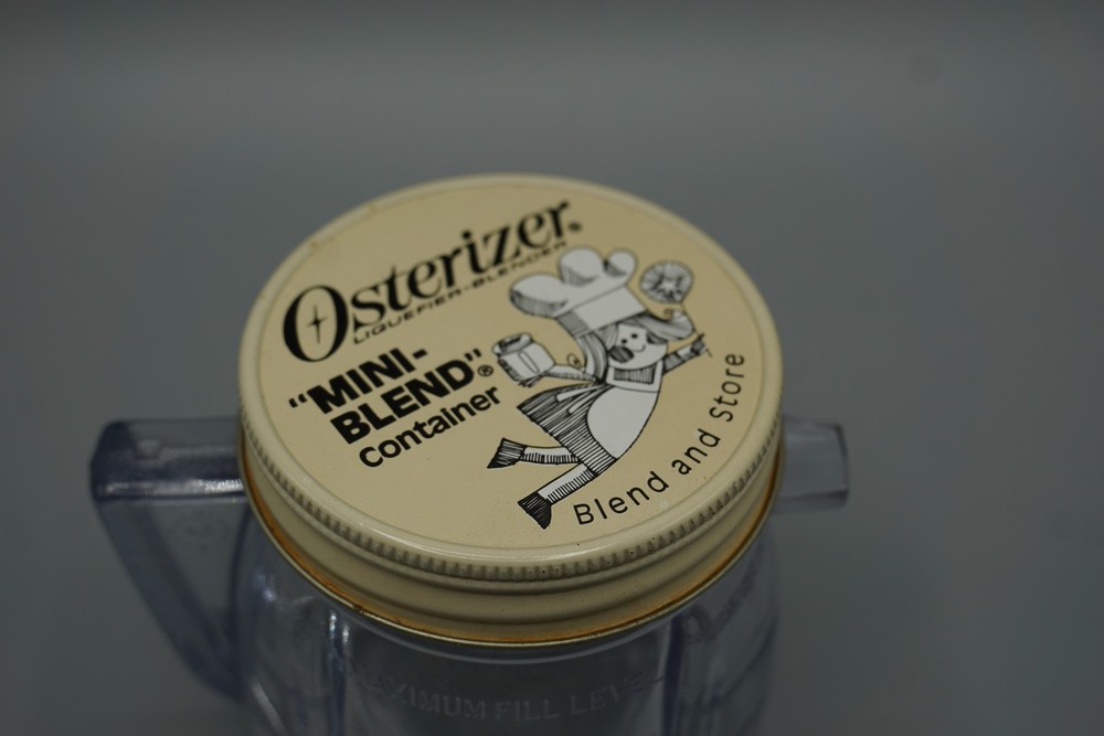 Vintage Osterizer Mini-Blend 4 oz Blender Container Jar with Lid - Clear Plastic