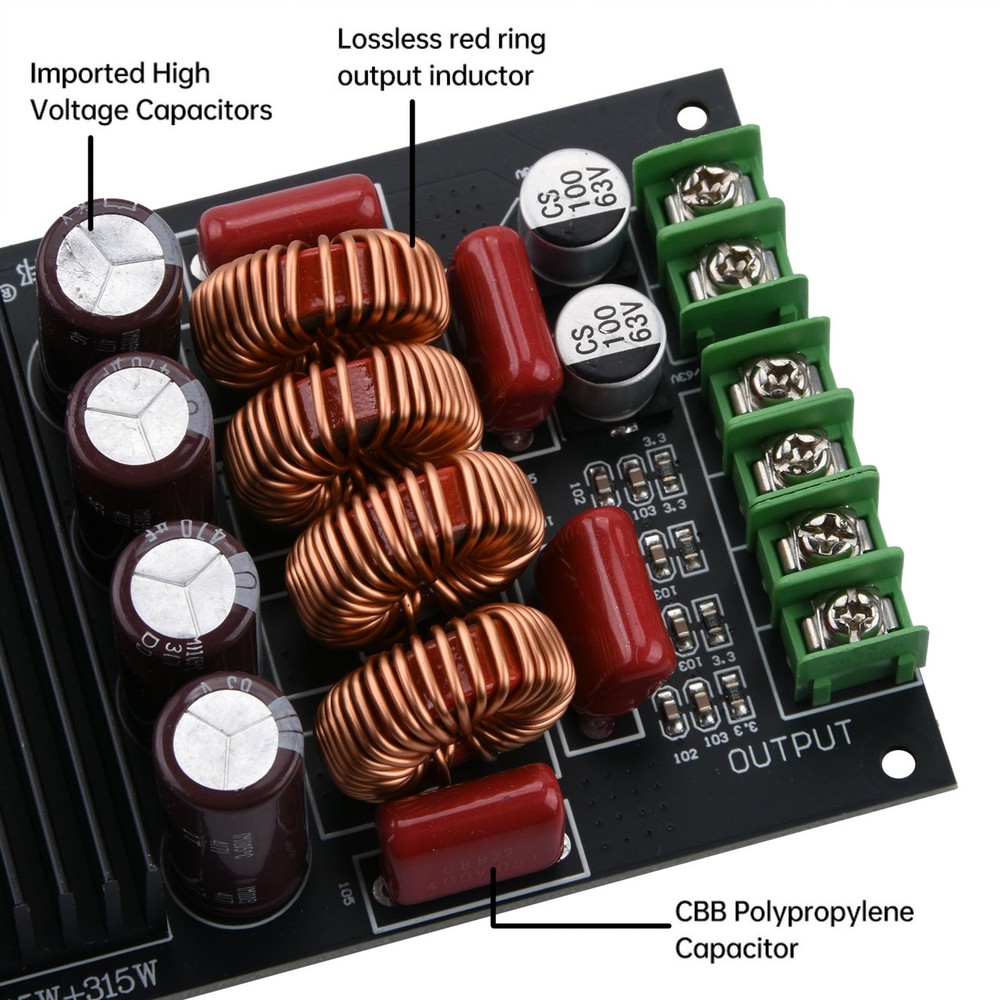 HiFi Amplifier Board Audio Module Adopts TPA3255 Chip with Class D efficiency