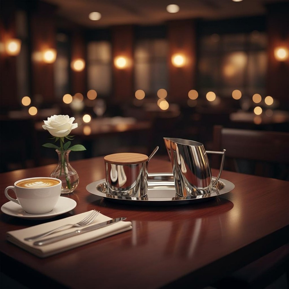 3 Pieces Modern Coffee Condiment Server Serving Ware for Restaurant