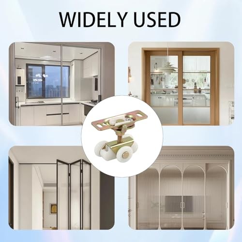 3/4" Sliding Door Rollers, Pocket Door Hardware Replacement Kit Gold 2pcs