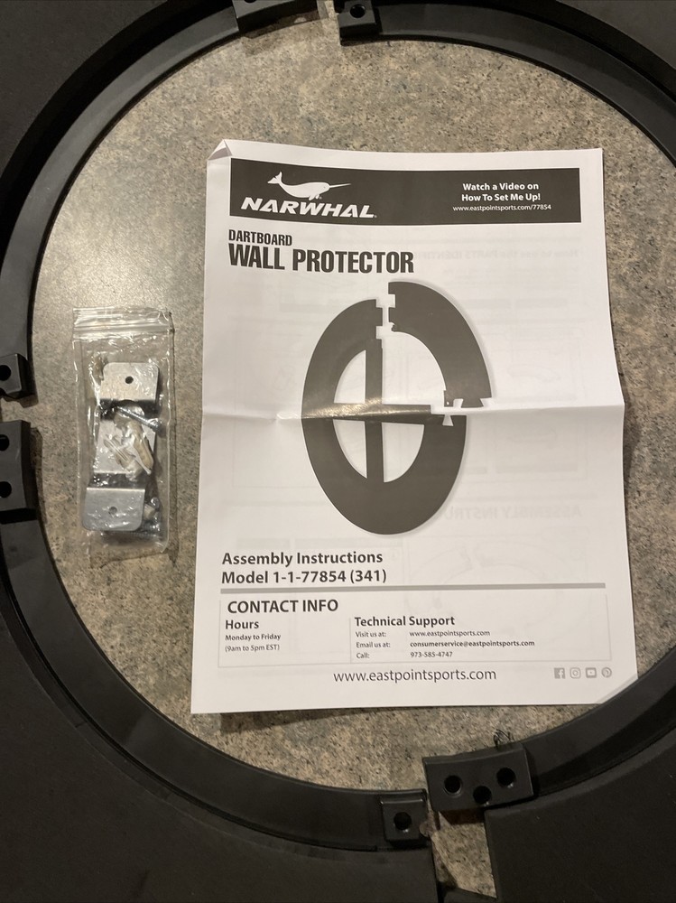 Narwhal Wall Protector - Soft Foam Dart Board Wall Protector (See Description)