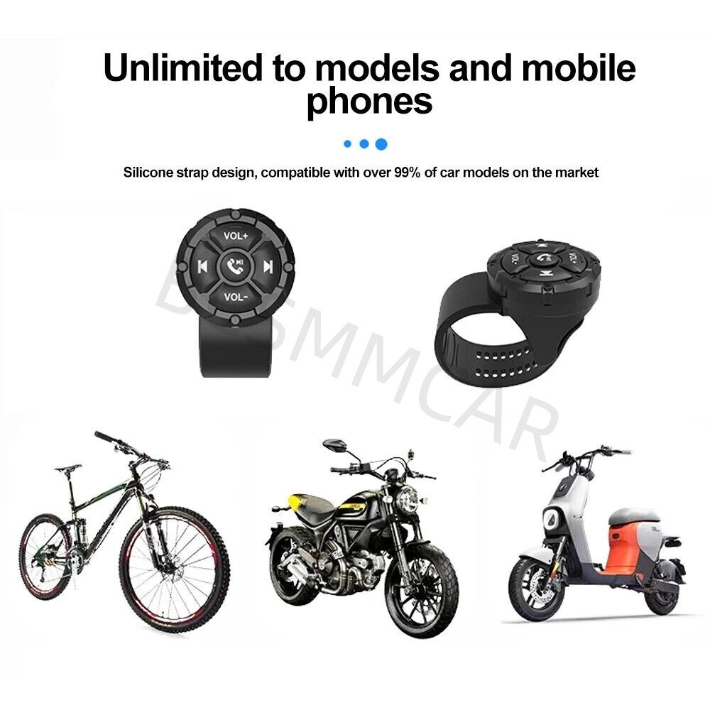 Motorcycle BT Wireless Remote Control Button Media Controller Handlebar Mount
