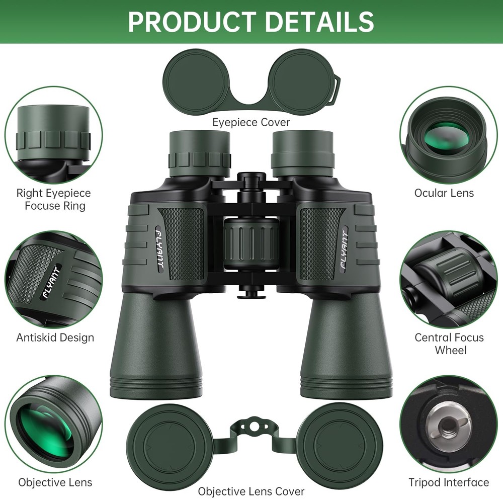20x50 High Powered Binoculars Adults Waterproof Low Light Vision Gift