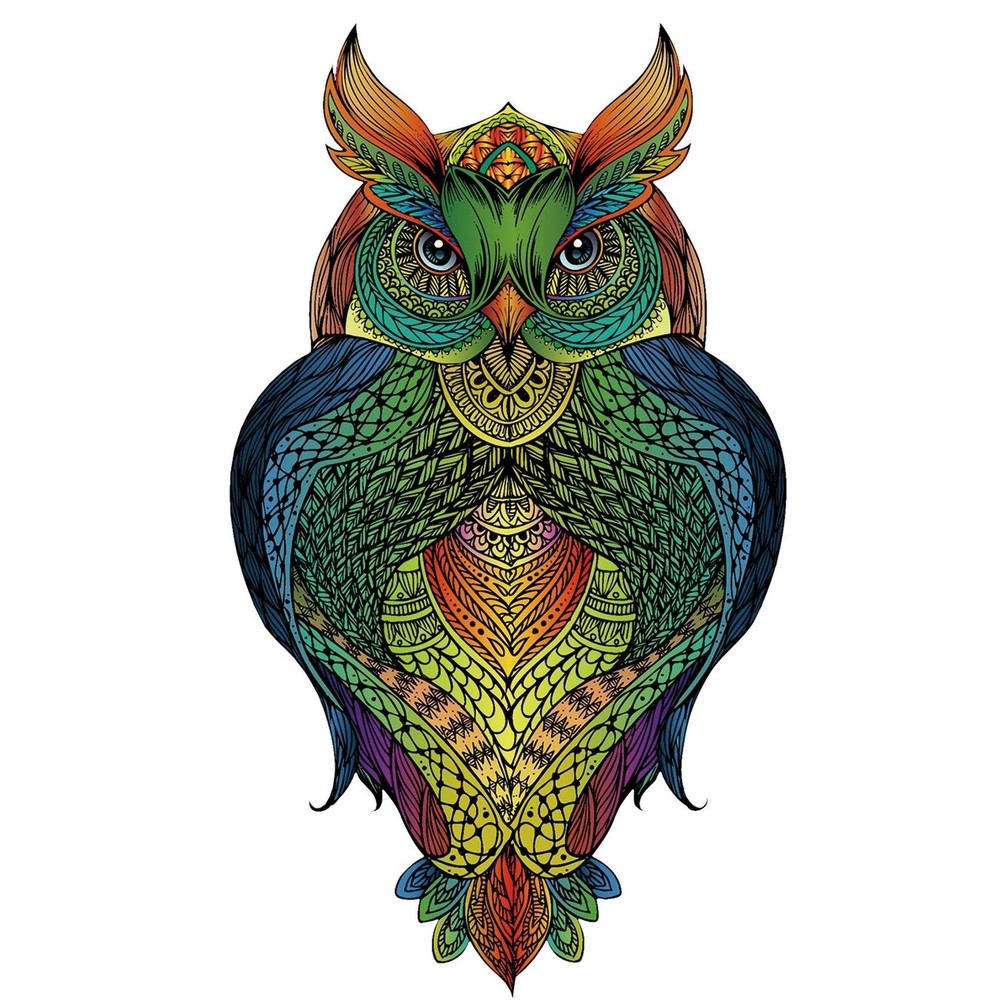 Owl Rainbow Wooden Jigsaw Shape Puzzle 137 pieces