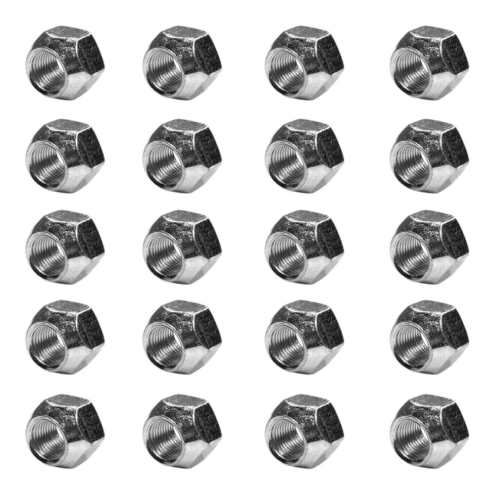 Twenty (20) 1/2-20 Zinc Plated Open End | 3/4 socket, Silver/Gray