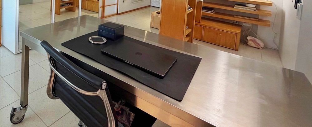 Stainless Steel Rectangle Office Desk with Casters