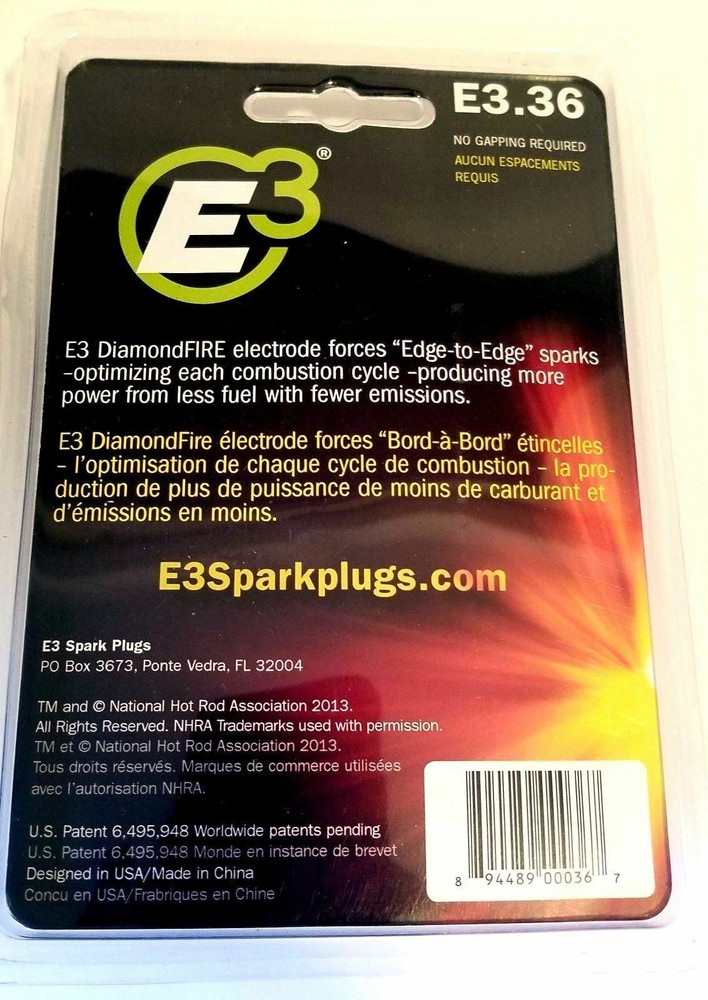 E3 Spark Plugs E3.36 (QTY 1) for Scooter