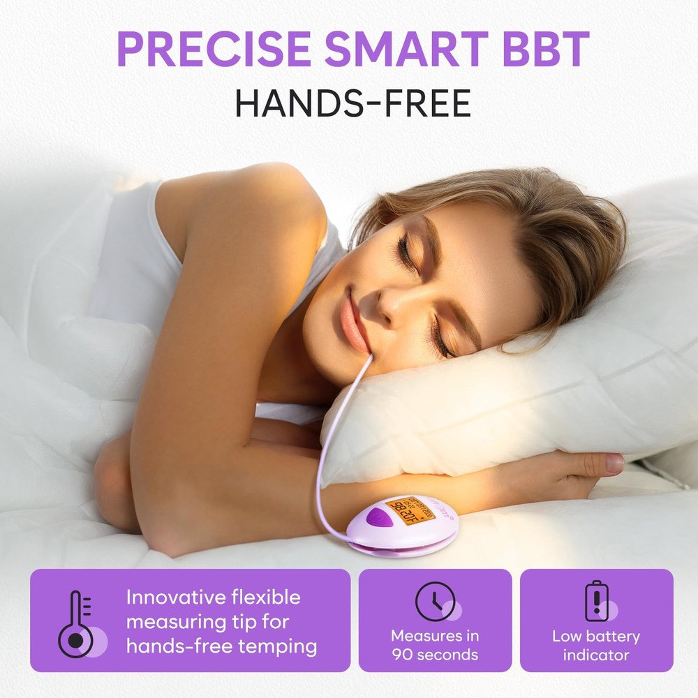 Smart Basal Body Thermometer for Ovulation: Long-Tip for Hands-Free, Digital ...