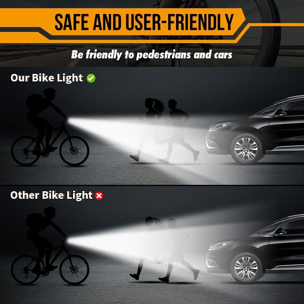 Waterproof Bicycle Front Lights – Super-Bright USB, Night Cycling
