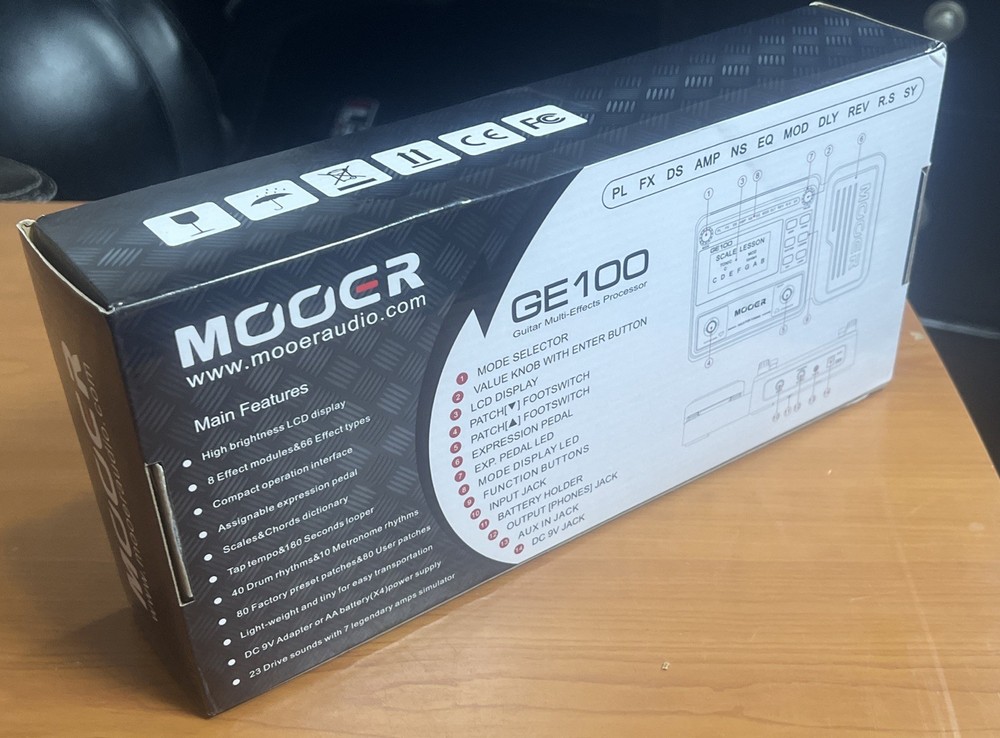 MOOER GE100 Digital Guitar Multi-Effects Processor Pedal Looper 66 Effects