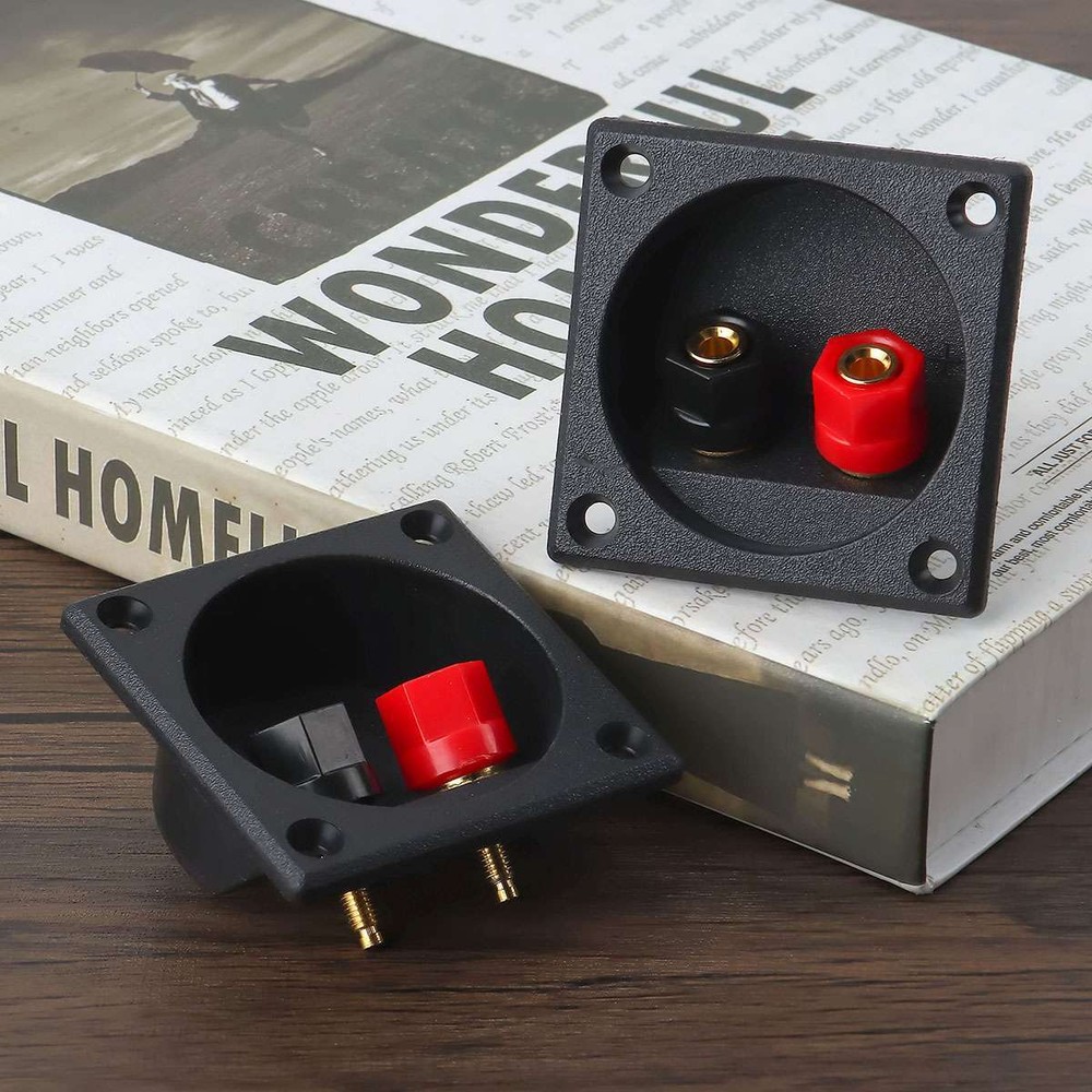2Pcs Square Subwoofer Speaker Box Terminal Cup Spring Connector Sub Plug Box NEW