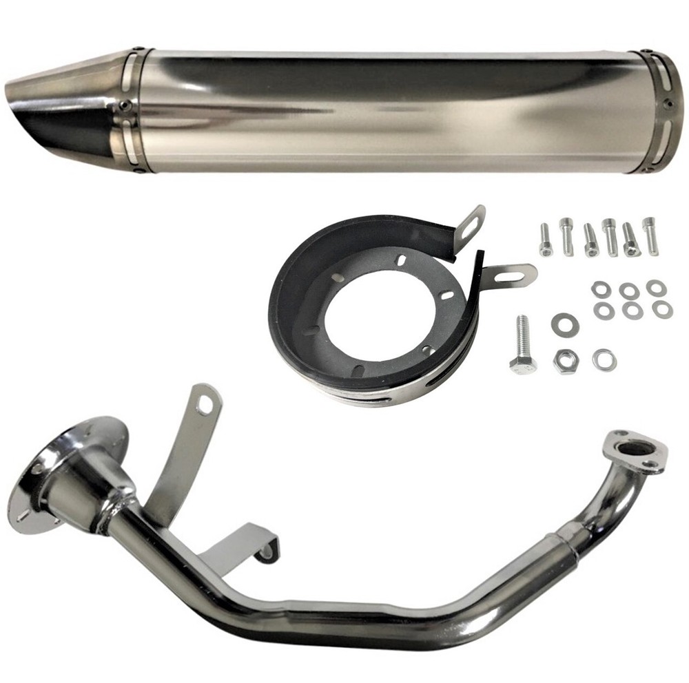 Ice Bear Shadow PMZ150-1 Scooter High Performance Exhaust Kit Chrome (see notes)