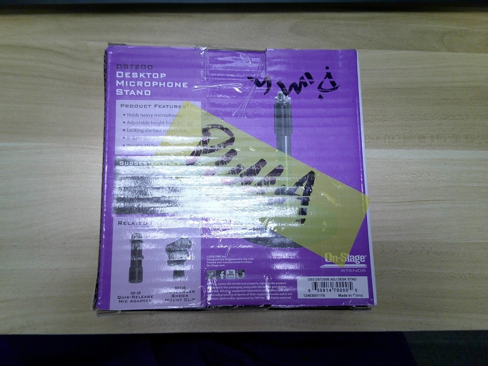 On-Stage DS7200B Round Base Adjustable Desktop Microphone Stand - Black (NEW)