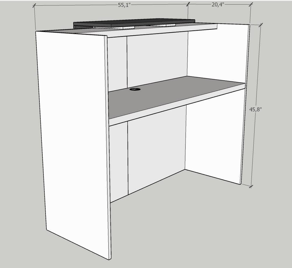 Reception Front Desk Counter Top, Laminate Desktop, Standing Table for Salon