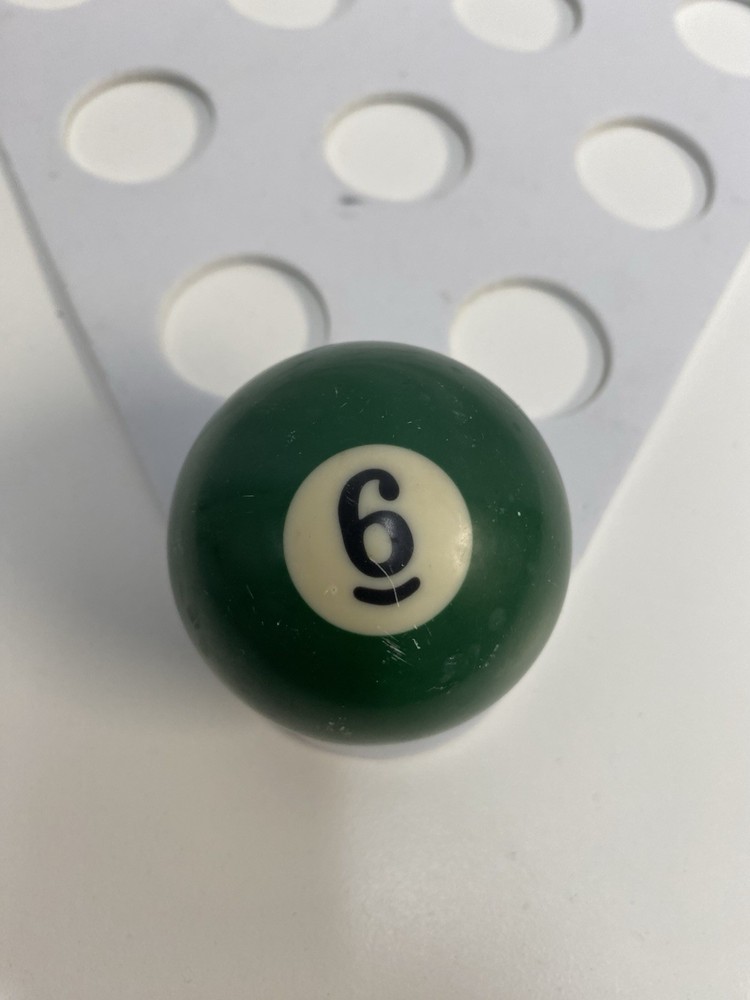 Vintage No. 6 Solid Green Pool Ball Billiard