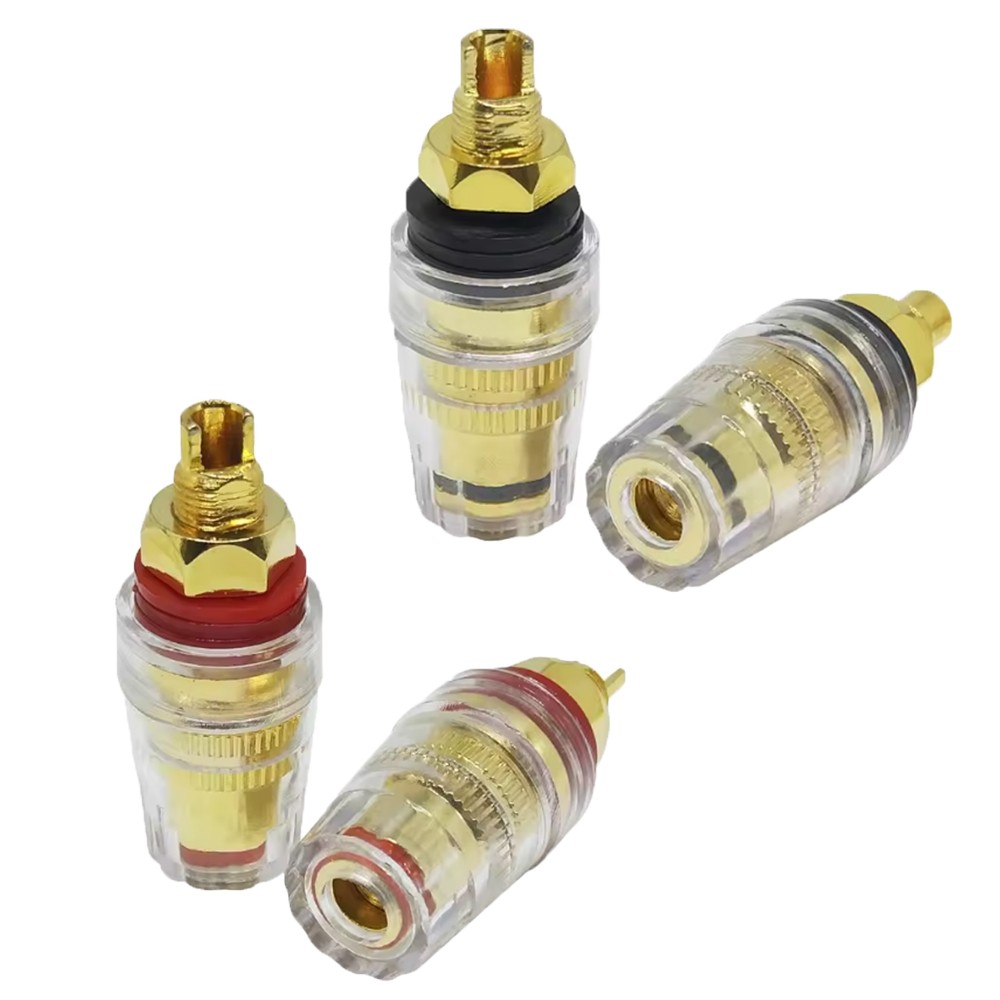 4Pcs Amplifier Speaker Cable Terminal Binding Post 8mm Banana Socket Connector