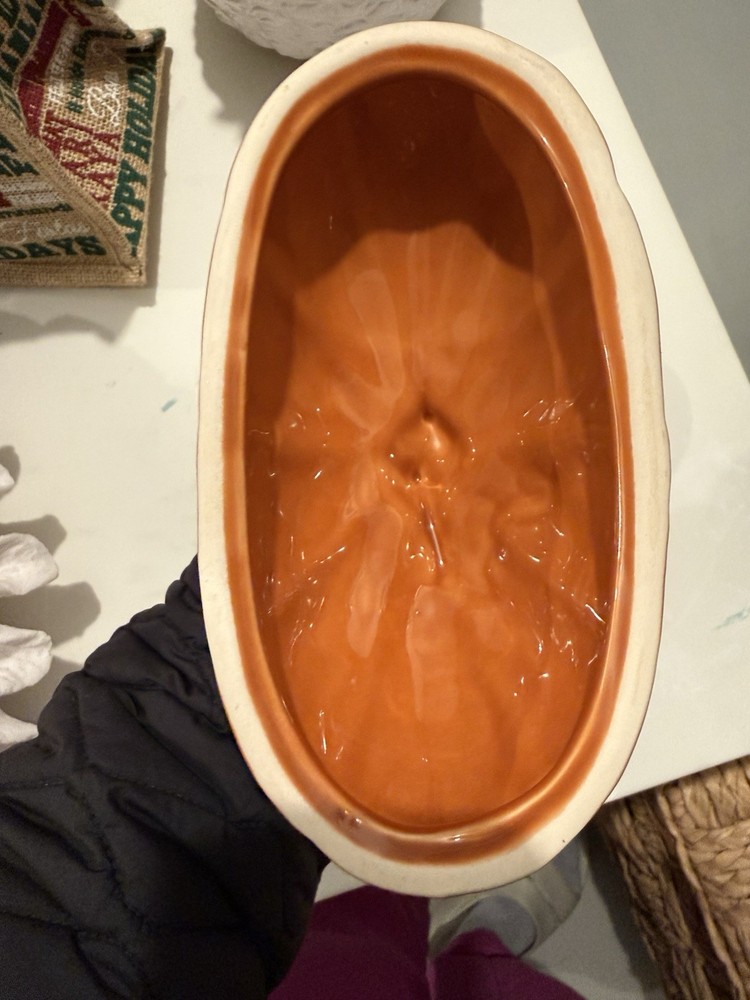 Pumpkin Shaped Ceramic Butter Dish Fall / Thanksgiving Decor