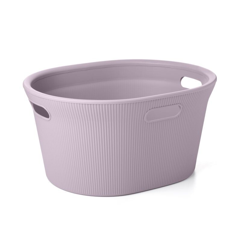 Decorative Laundry Baskets 35 Liter (2 Pack) Lilac Durable Plastic, with Handles