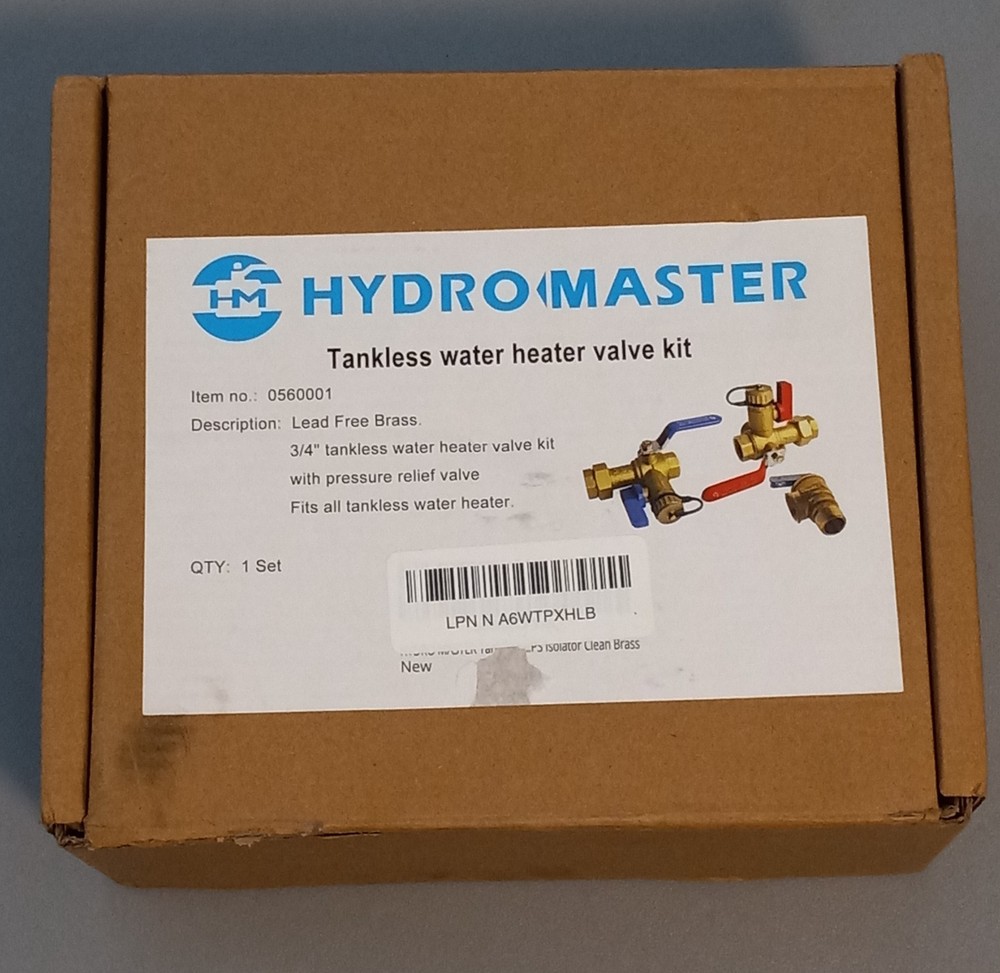 HYDRO MASTER Tankless Water Heater Service Valve Kit with Pressure Relief Valve