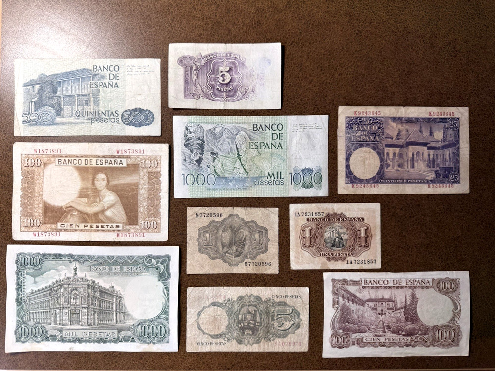 Spain 10 Note Set 1920-1980