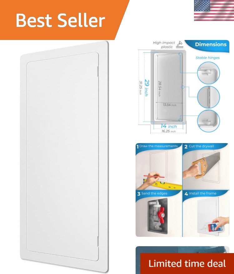 Impact-Resistant White Access Panel for Drywall - Easy Installation & Durable