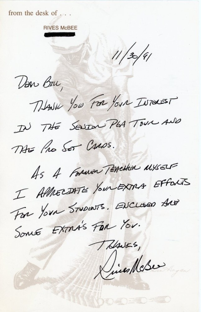 Rives McBee - Handwritten Signed Letter