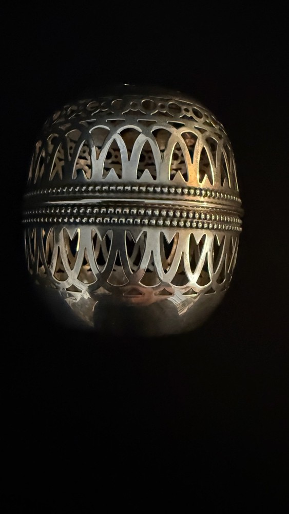 Gorham Sterling Silver Cut Work String Holder Beaded Rim 1891 for J.E. Caldwell