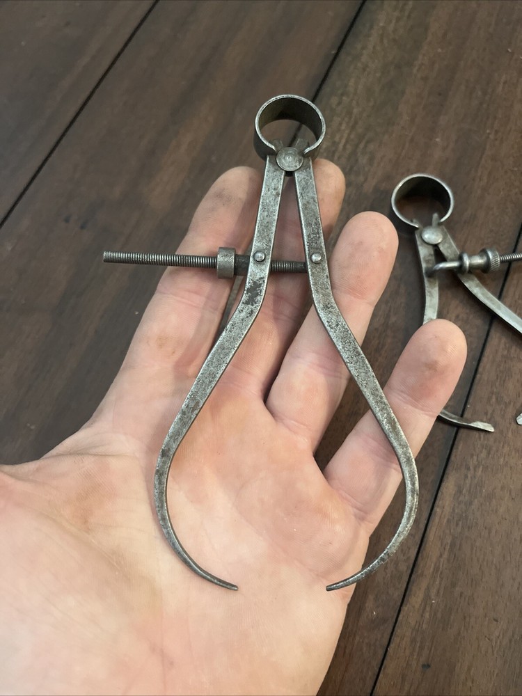 Vtg 2PC Flat Leg Spring Outside Caliper Lot-unbranded