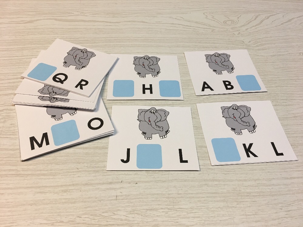 Elephant - Missing Letter Alphabets -Laminated Activity Set - Teaching Supplies