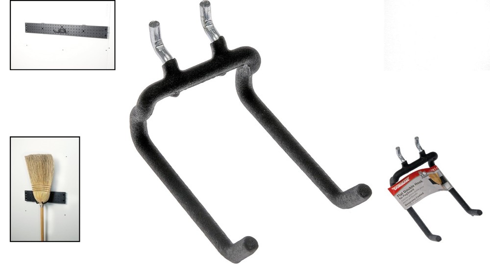 Versatile Heavy-Duty Double Hook for Pegboard – Ideal for Garden & Garage Tools