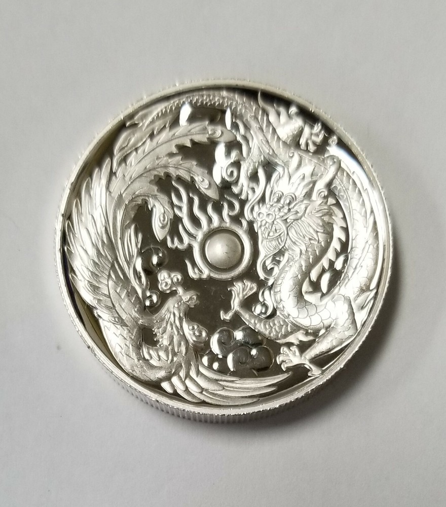 2017 AUSTRALIA 1 OZ SILVER DRAGON & PHOENIX SILVER