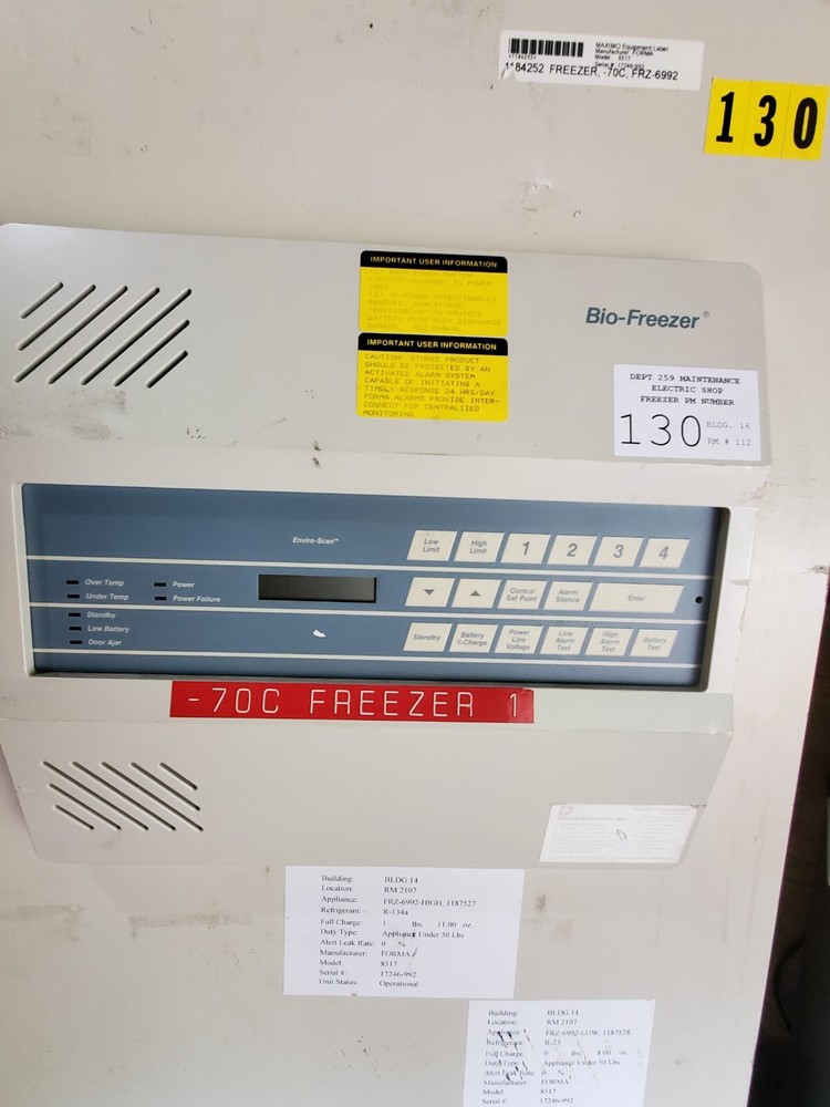 Forma Scientific , Inc. Ultra-Low Freezer Model 8517