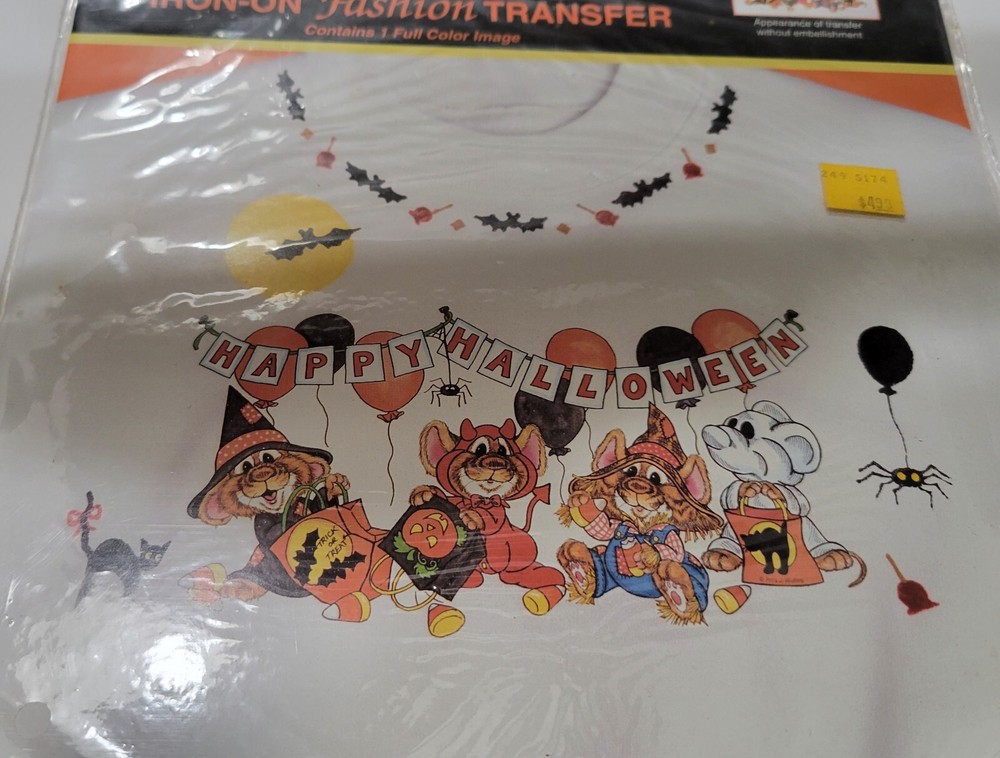 Vintage Halloween Mice Decal Transfer