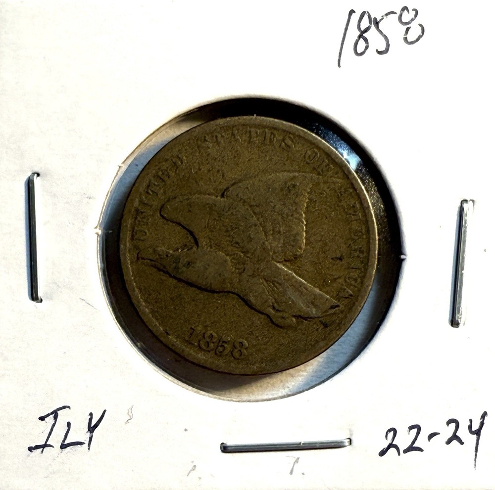 1858 Flying Eagle Cent - US One Cent Penny - (22-24)
