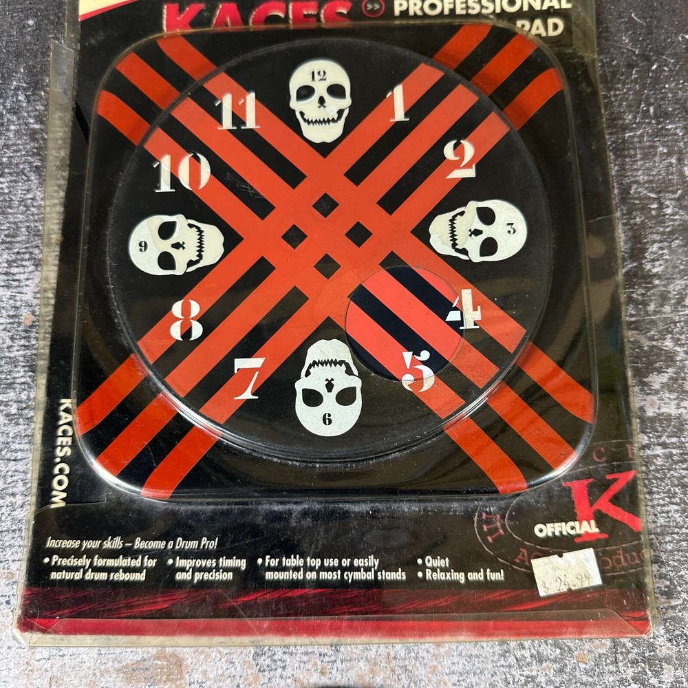 Kaces Drum Professional Practice Pad 6" Grafix Skulls Red Black