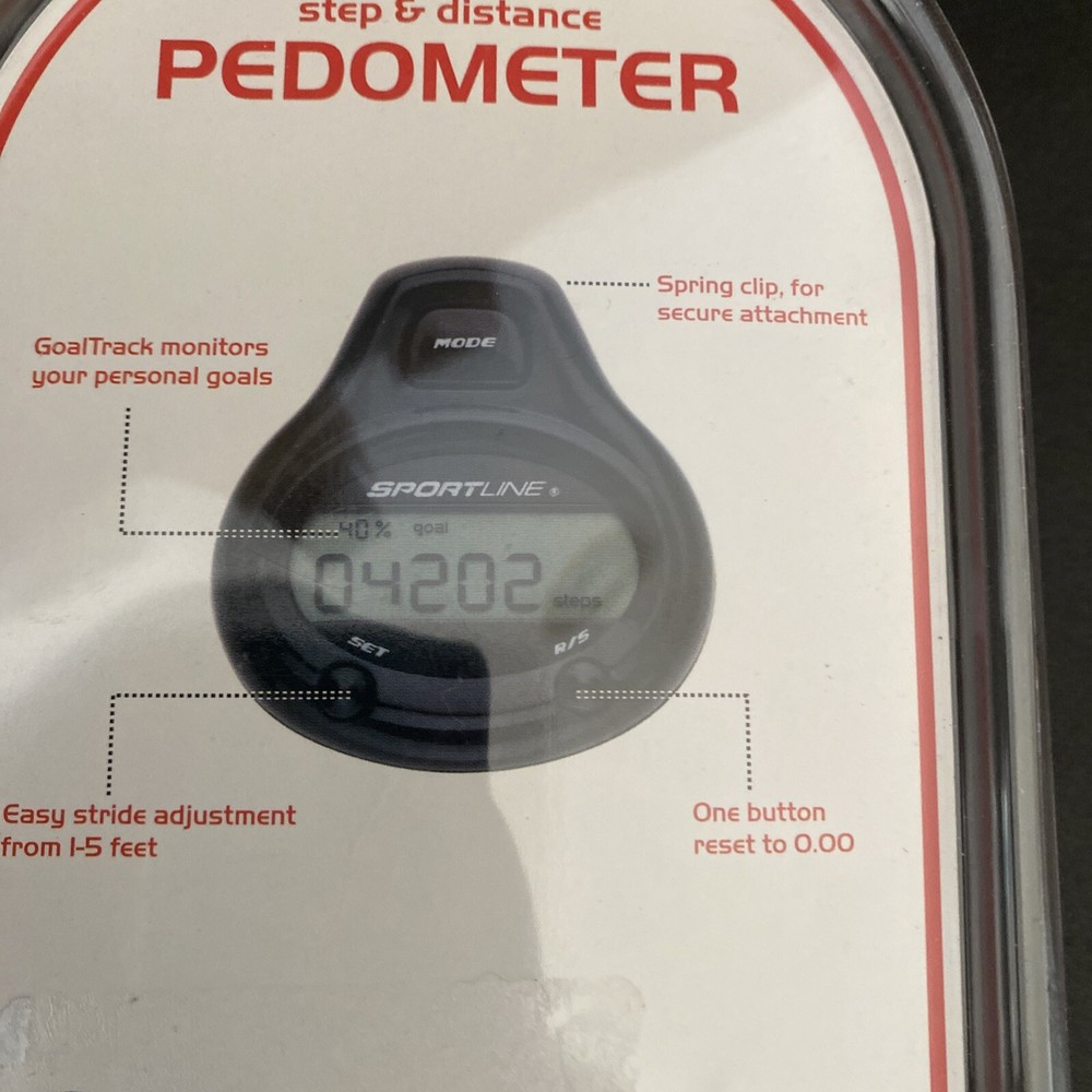 Sportsline Dual Function Step and Distance Pedometer New