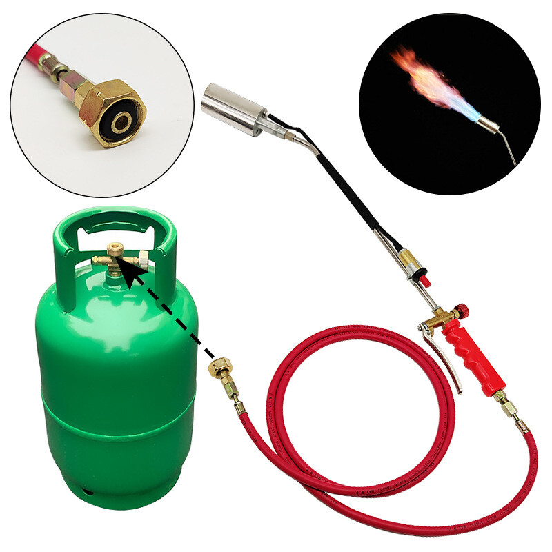 Portable Propane Weed Torch with 79" Hose Burner Ice Melter Push Button Igniter