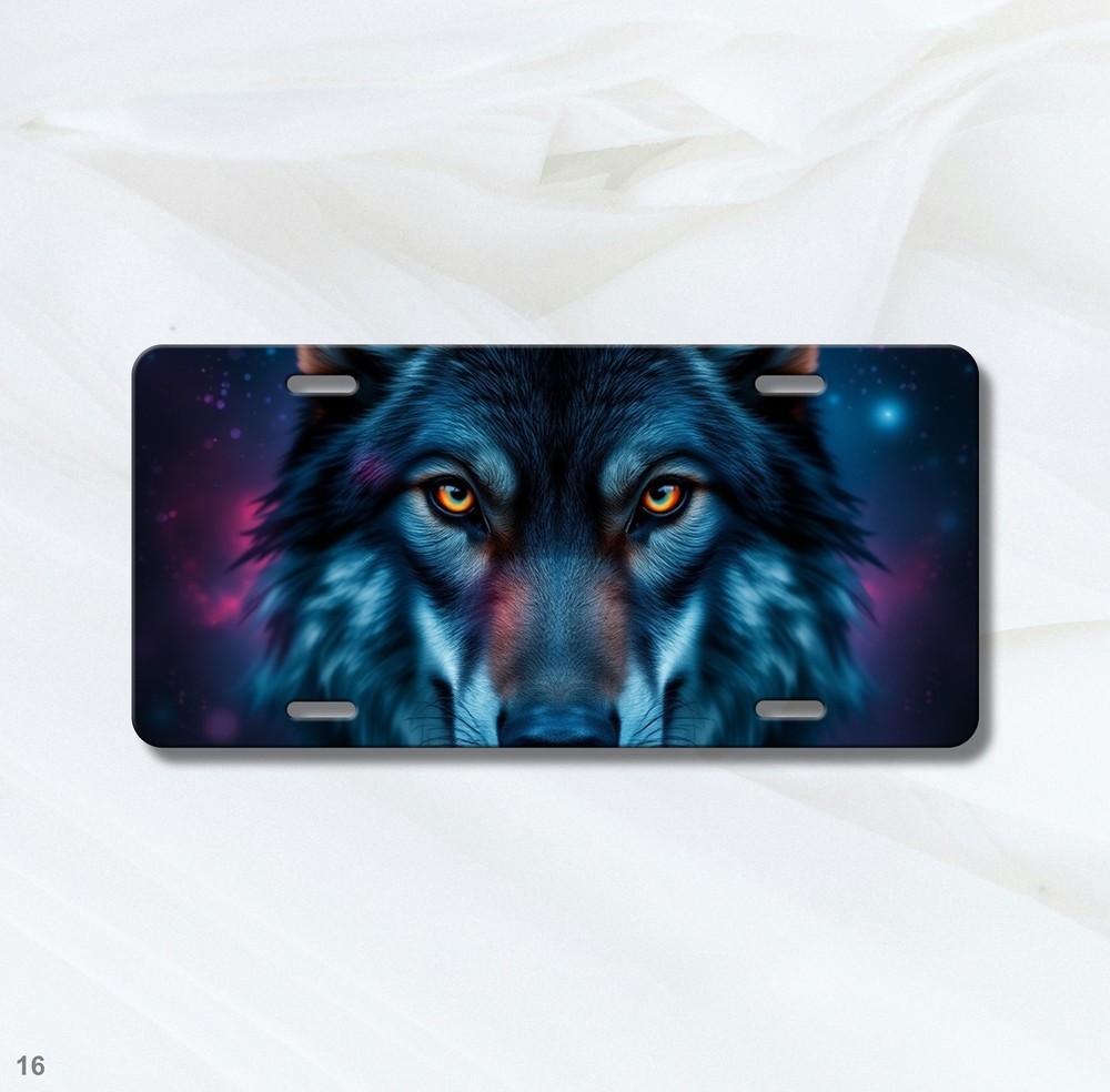 Hyperrealistic Wolf License Plate Add Text Front Bumper Plate Gift Idea