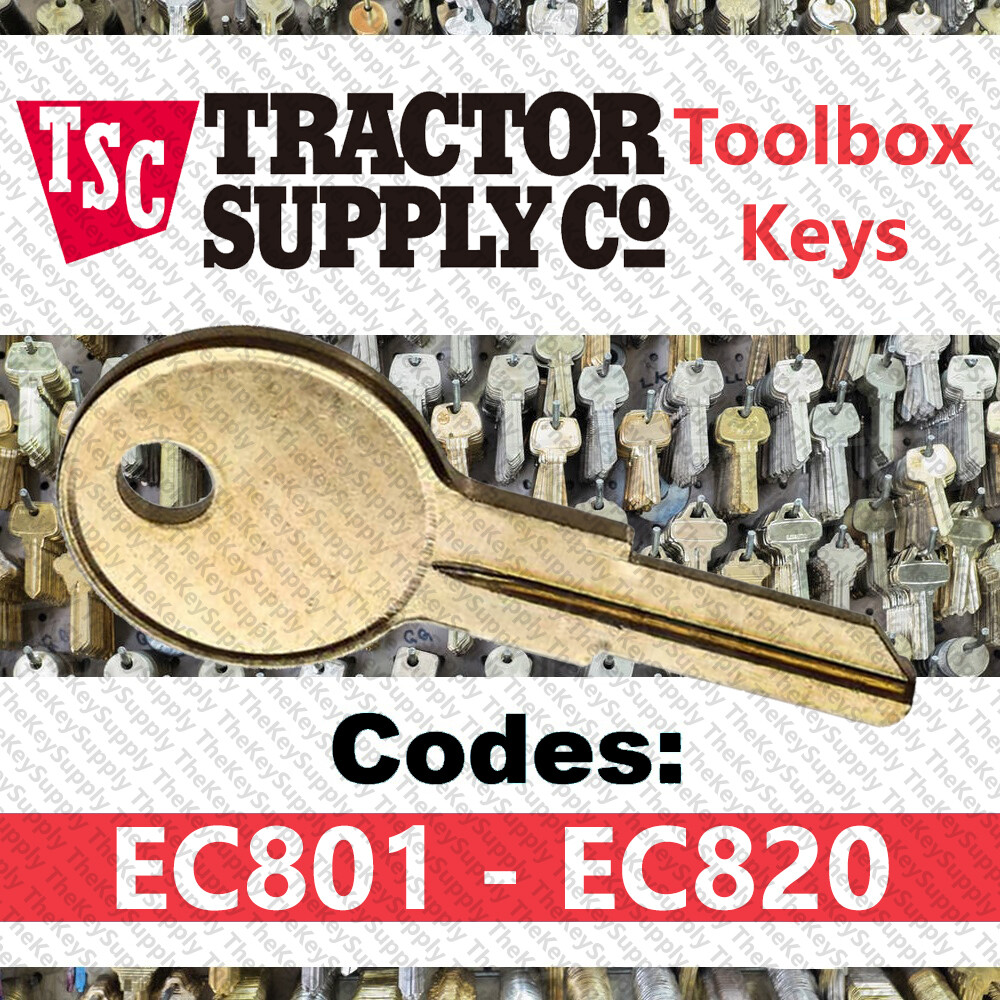 Tractor Supply Tool Box Key Cut to Your Code EC801 - EC820