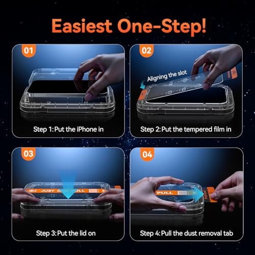 4-Pack HD Screen Protector for,[Military Grade iPhone 16 Pro Clear