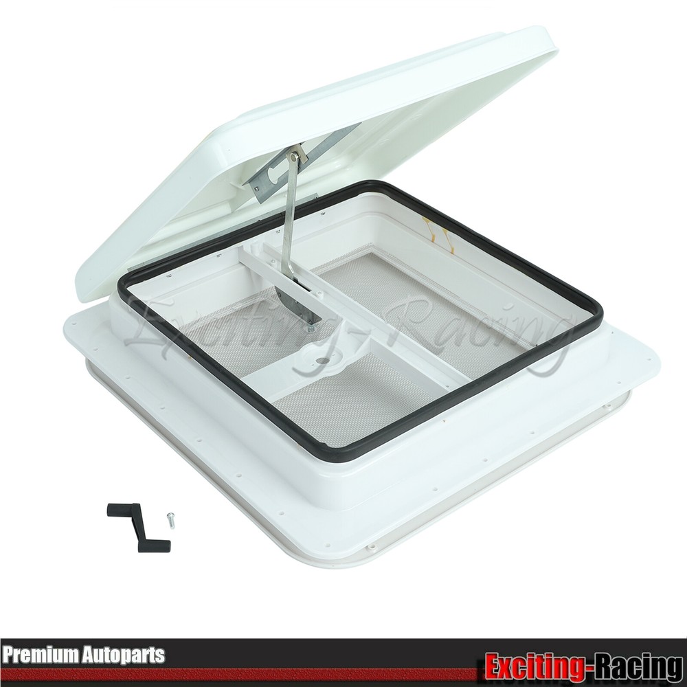14" RV Roof Vent Kit for Camper Trailer Universal White Lid Interior Garnish