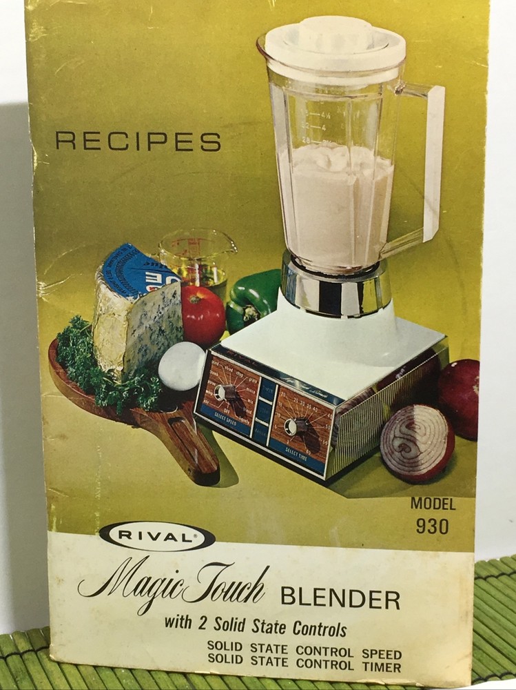 Vintage Rival Magic Touch Blender Model 930 Recipe Pamphlet Cookbook