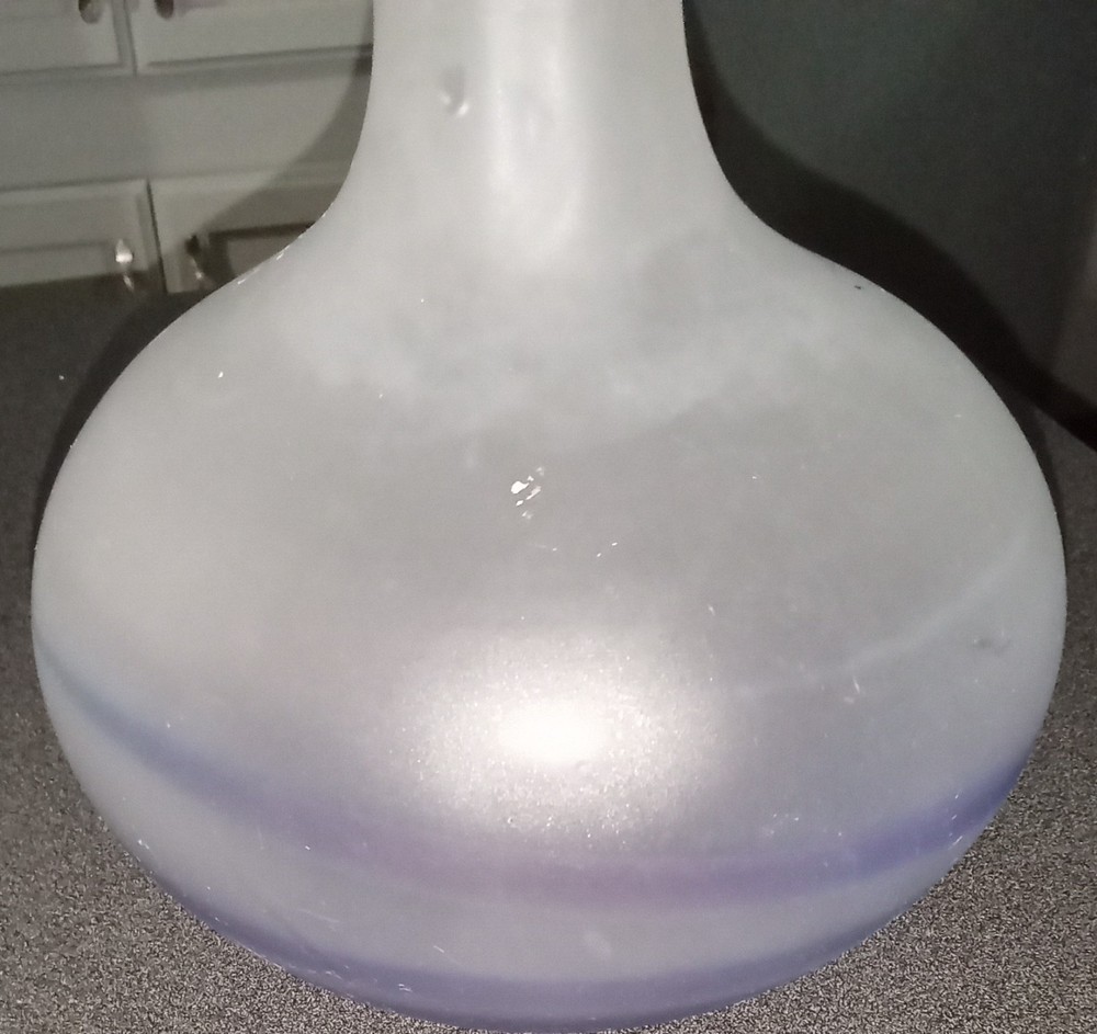 Frosted And Blue Swirl Vase