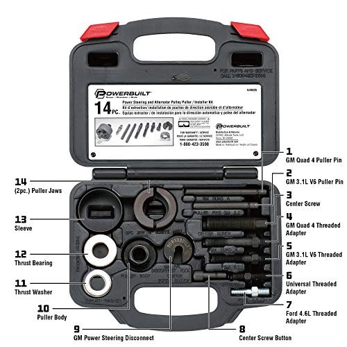 Power Steering and Alternator Pulley Remove and Install Replace Tool Set