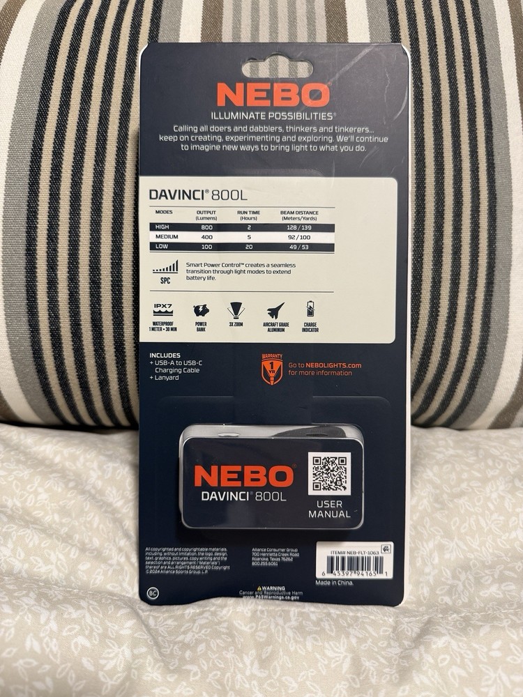 NEBO DaVinci 800 Lumens Rechargeable LED Flashlight