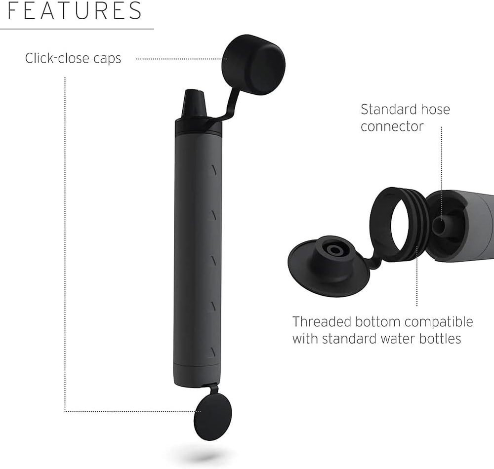 Fast Flow Peak Series Personal Water Filter Straw: Emergency Hydration Solution