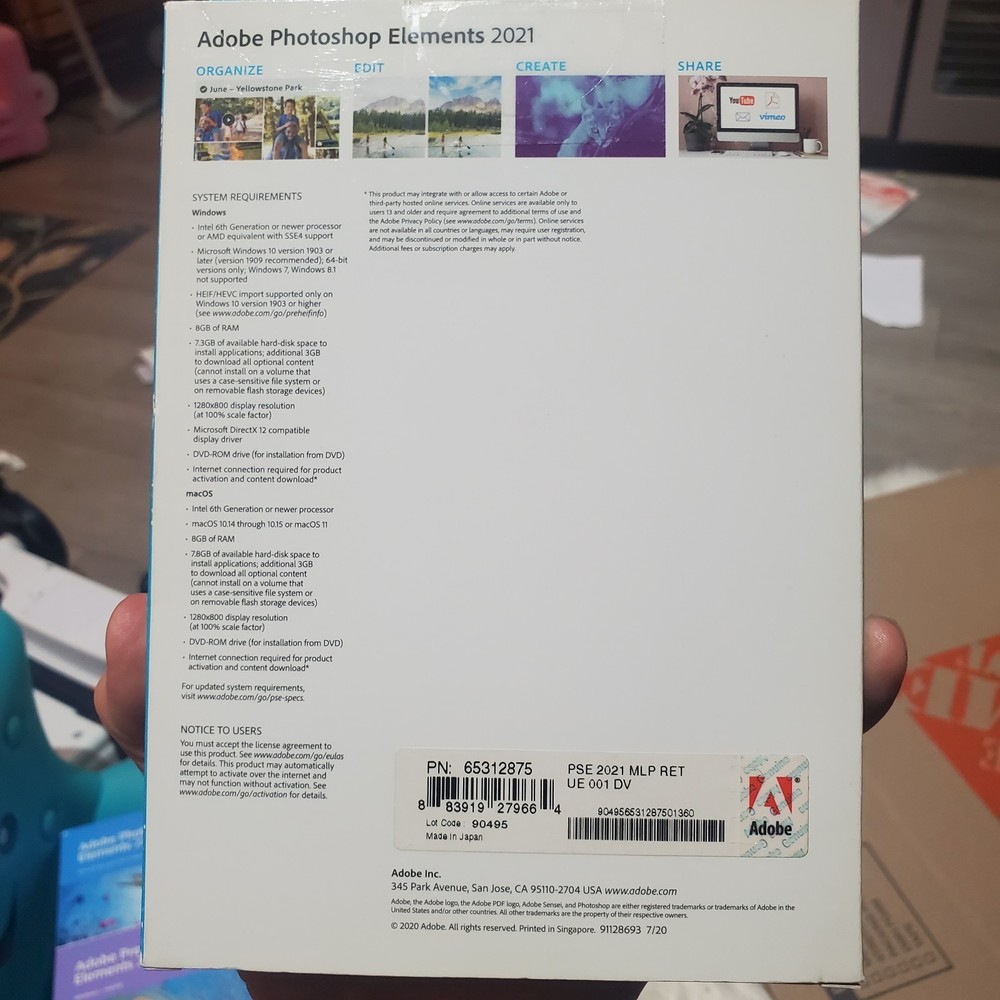 Adobe Photoshop Elements 2021 New & Sealed - Permanent Subscription