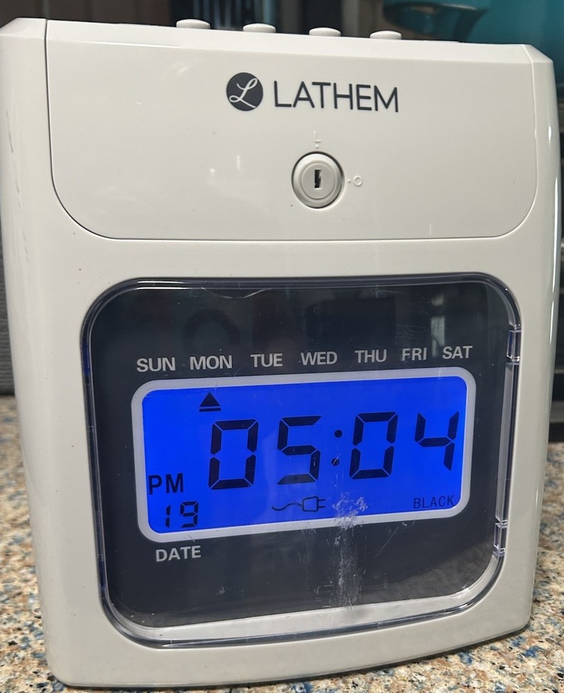 LATHEM 400E TOP FEED ELECTRONIC TIME CLOCK KIT - Missing Key