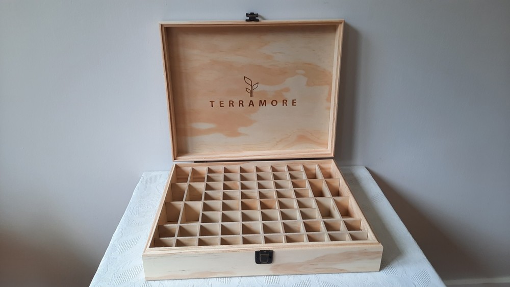 Terramore Essential Oils Wood Box *EMPTY* 68 Slots