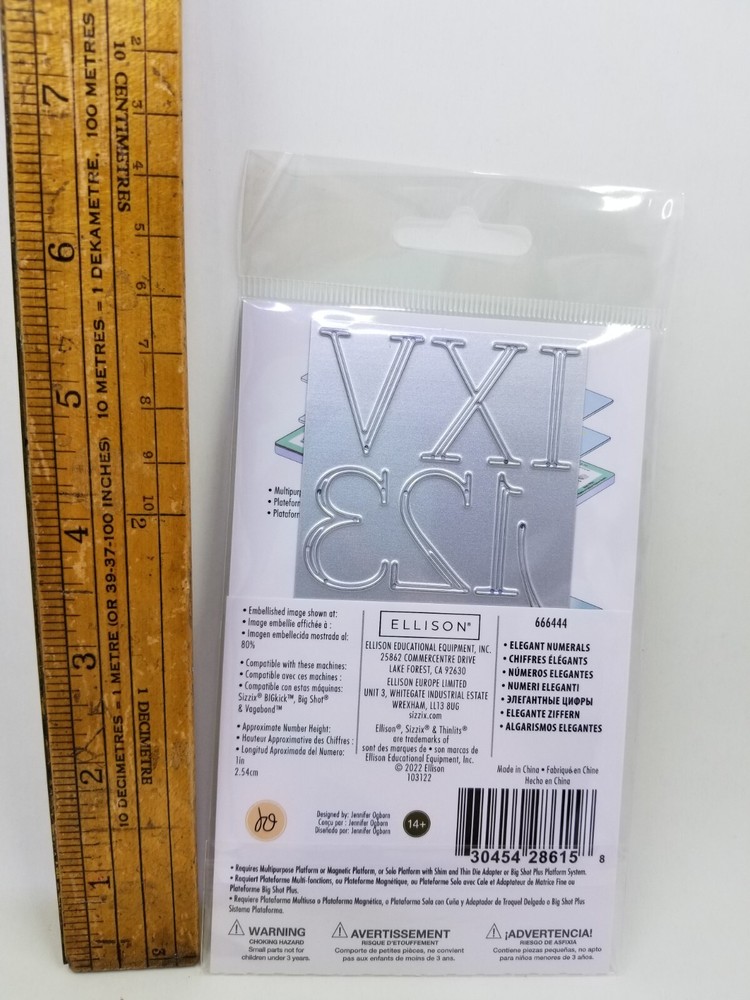 SI1 Sizzix Thinlits Elegant Numerals Numbers Jennifer Ogborn New 666444